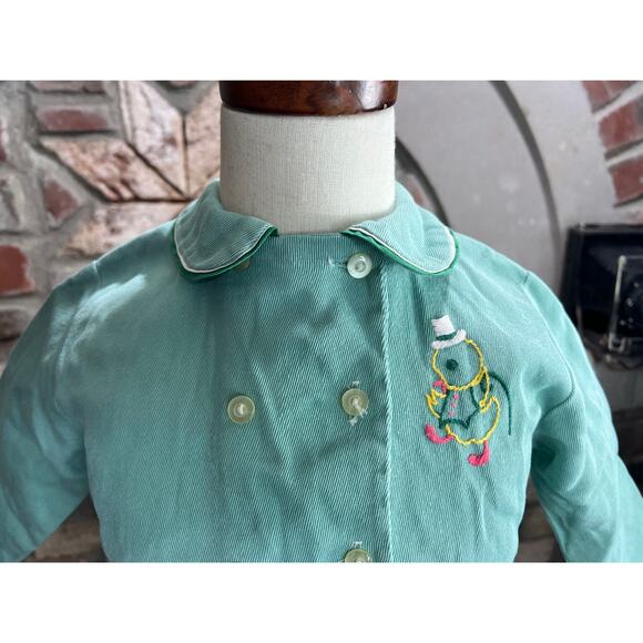 kids jacket double breasted embroidered ducks 1950s - Picture 10 of 11